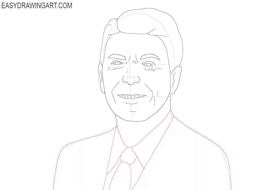 Ronald Reagan drawing step by step