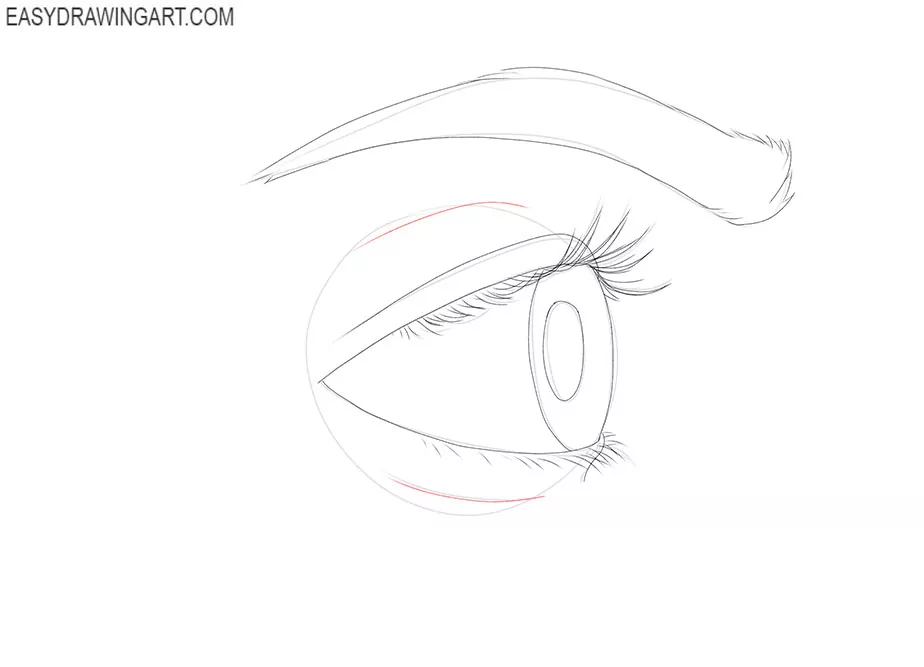 cartoon Eye from the Side drawing