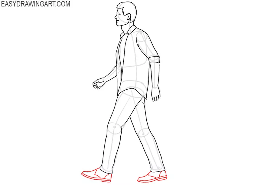 easy walking person drawing