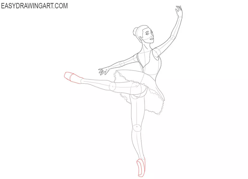 how to draw a cartoon ballerina