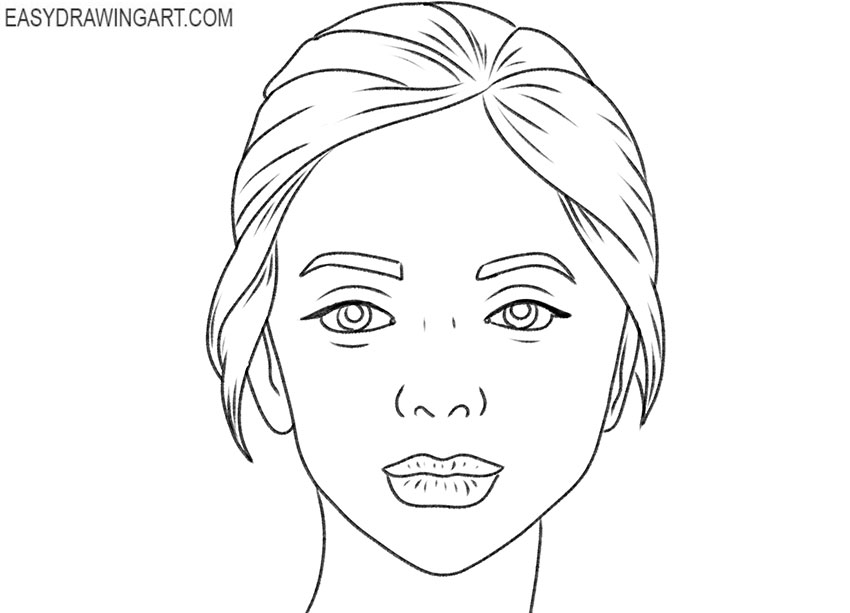 how to draw a girl face easy