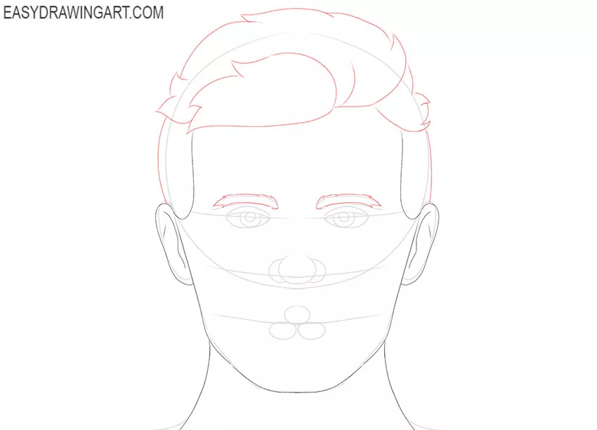 how to draw a human face male