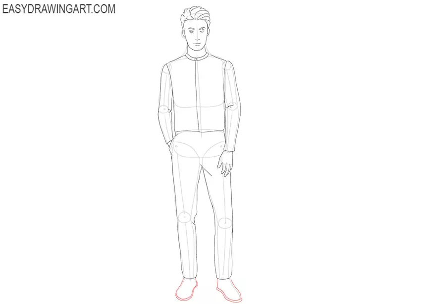 how to draw a male full body