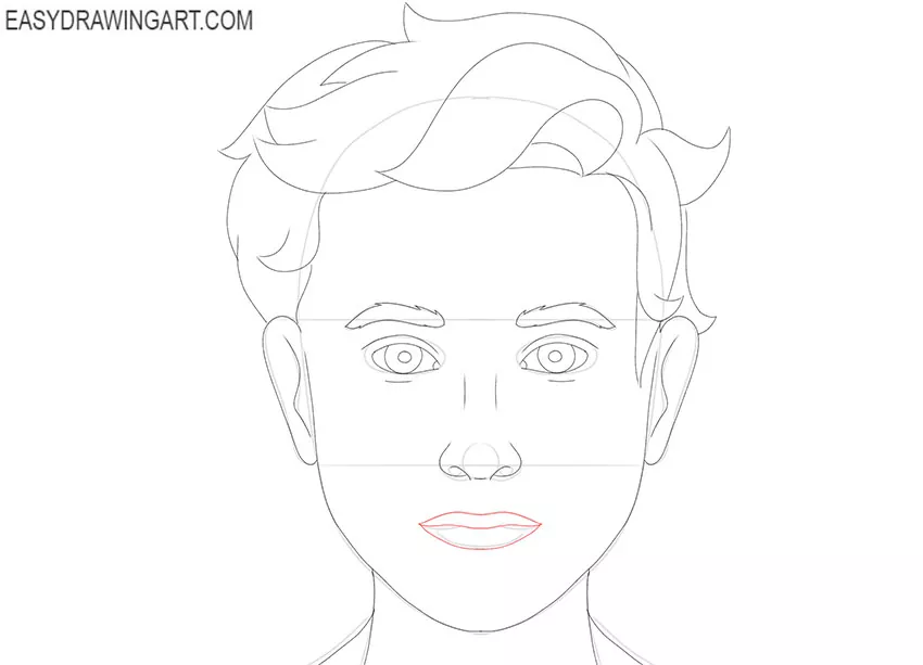 how to draw a realistic boy face