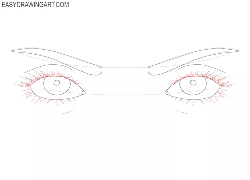 how to draw female cartoon eyes