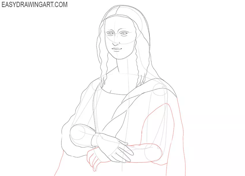 how to draw mona lisa simple