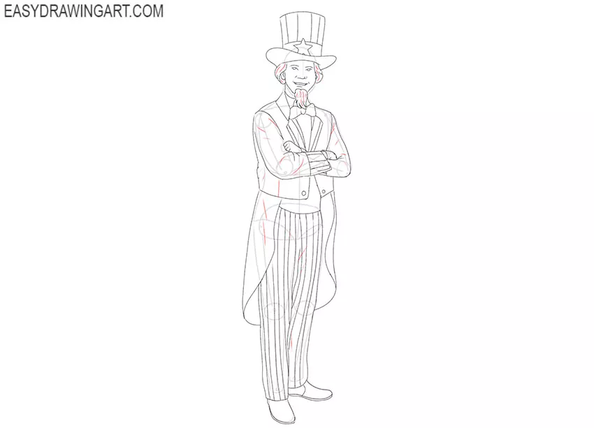How to Draw Uncle Sam easy