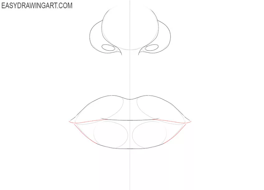easy Nose and Lips drawing