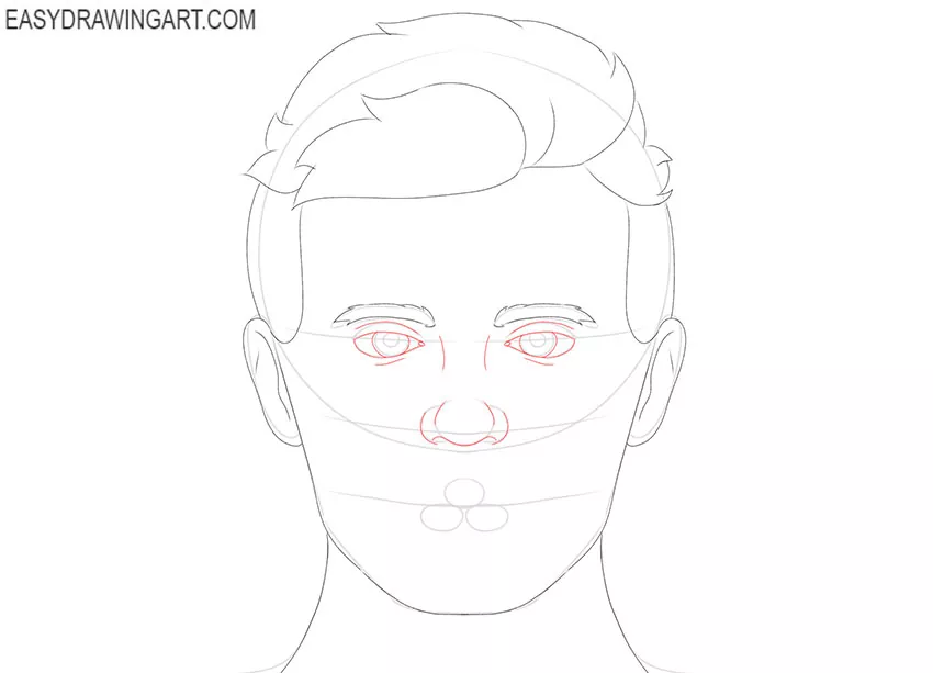 how to draw a boy face realistic
