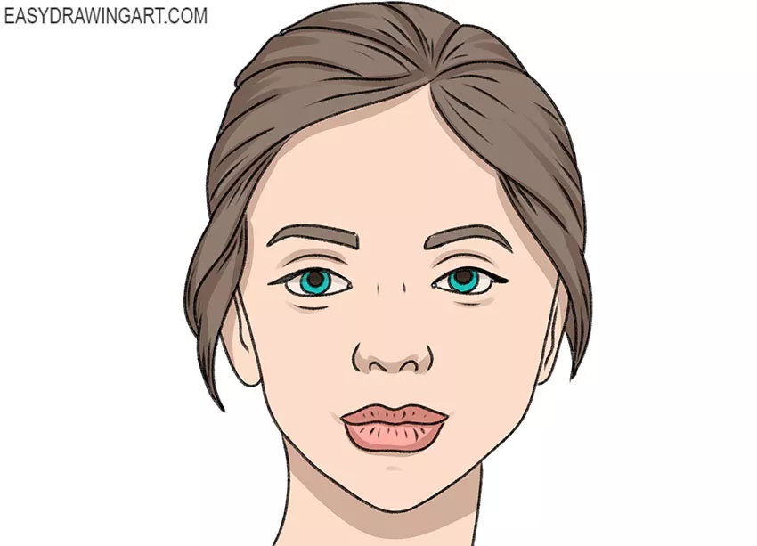 easy girl face drawing