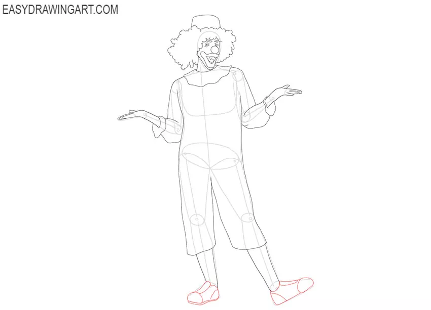 how to draw a happy clown