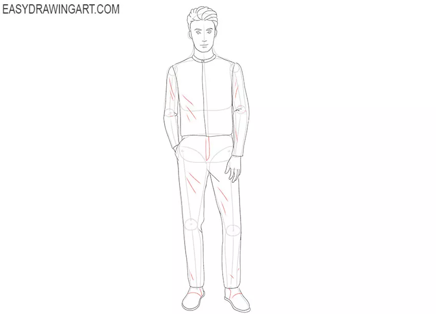 how to draw a male figure
