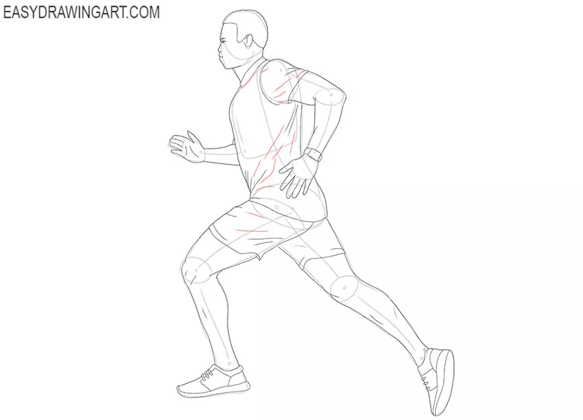 running man drawing easy
