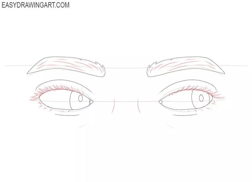 Eyes Looking to the Side drawing step by step
