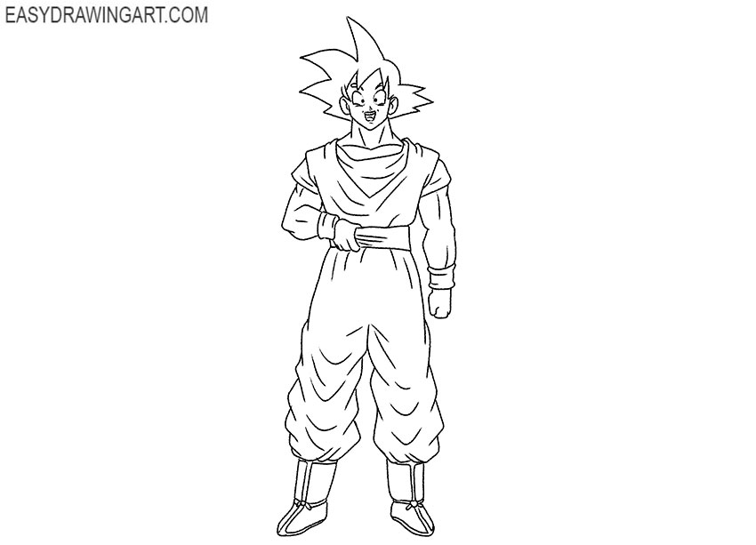 How to Draw Goku Easy  Dragon ball painting, Goku drawing, Easy