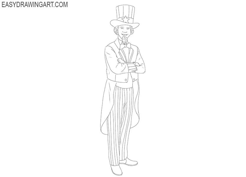How to Draw Uncle Sam cartoon