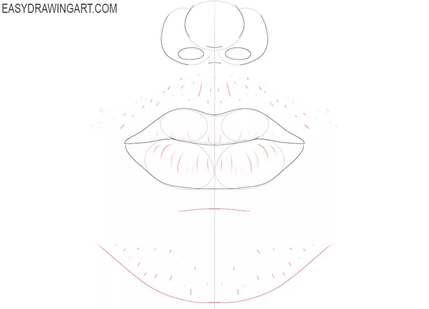 Nose and Mouth drawing simple