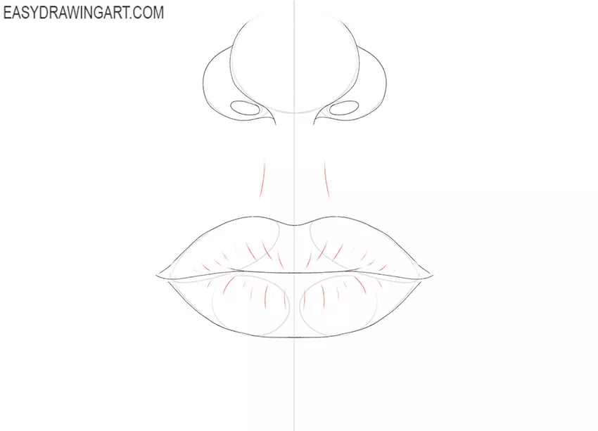 cartoon Nose and Lips drawing