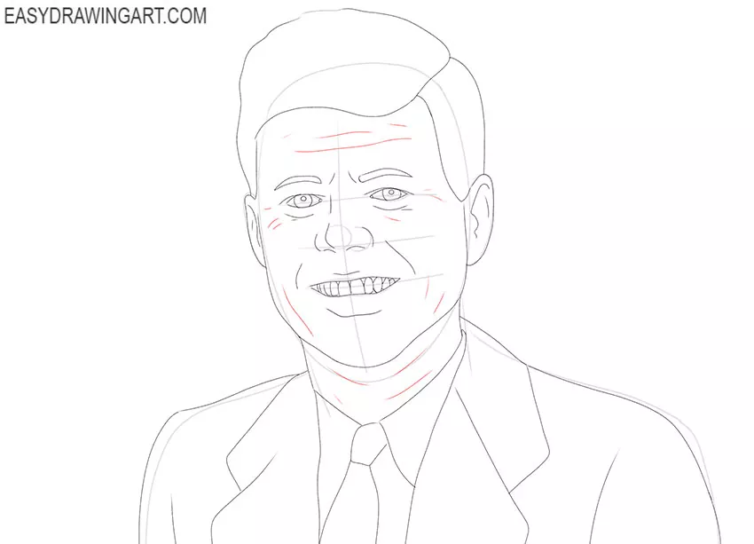 easy John F. Kennedy drawing