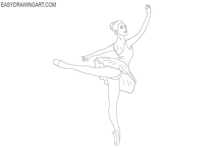 how to draw a dancing ballerina