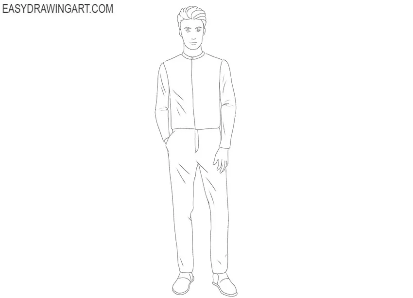 how to draw a male human