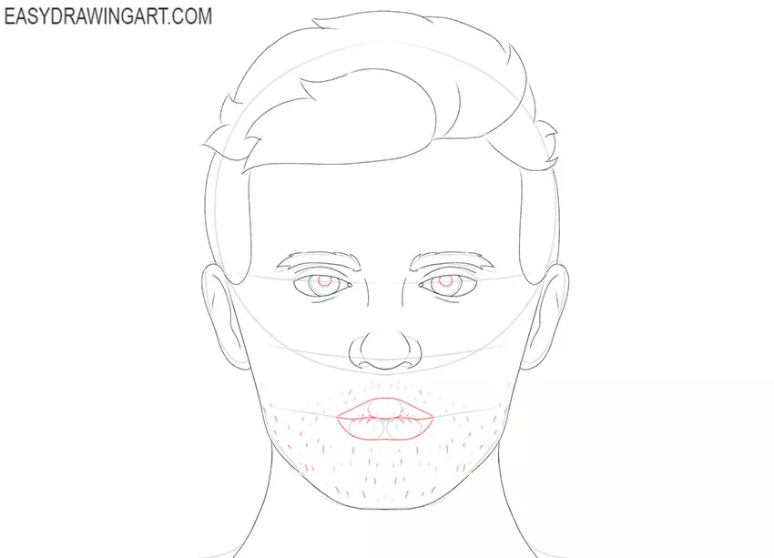 how to draw a realistic boy face step by step