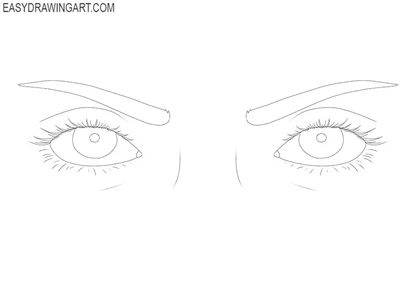 how to draw realistic female eyes for beginners