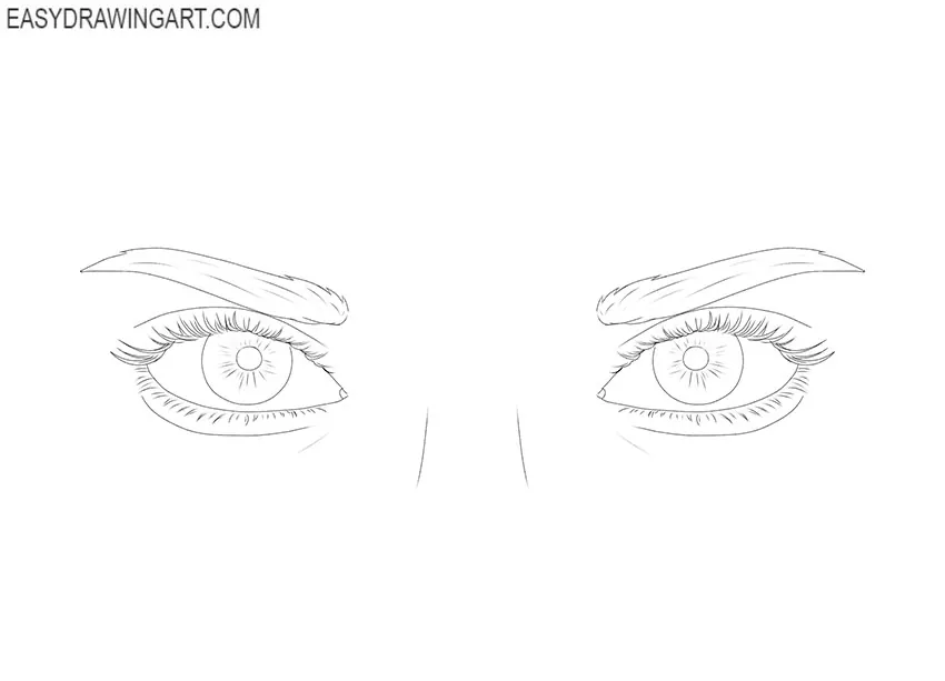 cartoon Eyes Looking at You drawing for beginners