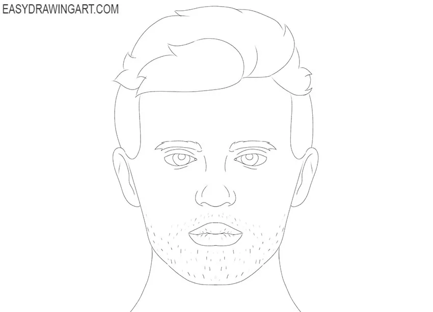 how to draw a simple male face