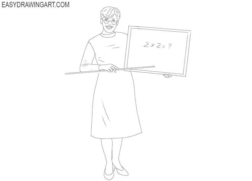 how to draw a teacher draw so cute