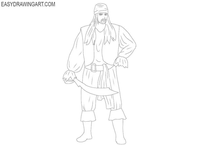 pirate drawing step by step