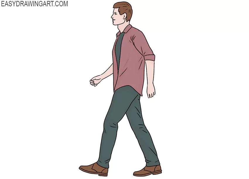  realistic walking person drawing