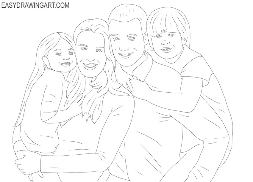 simple family drawing for beginners