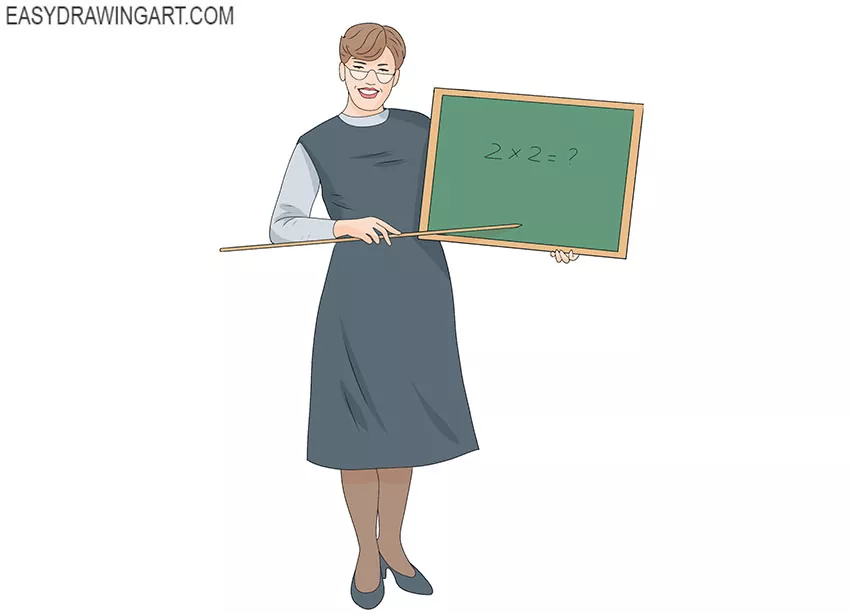  how to draw a teacher