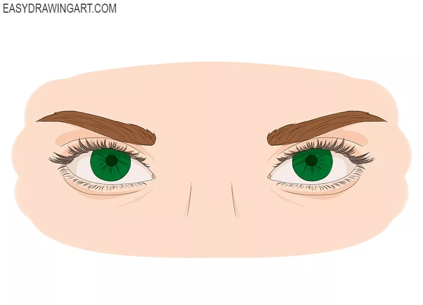 simple Eyes Looking at You drawinf step by step