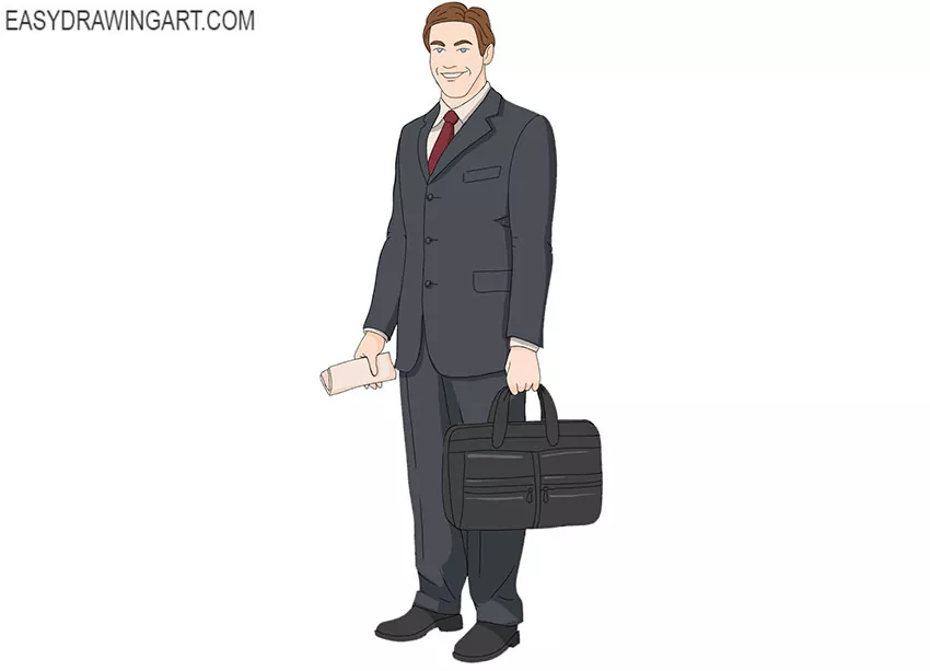 How to Draw a Banker Easy Drawing Art