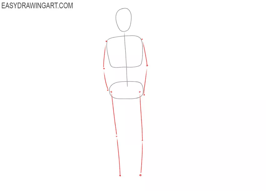 how to draw a male body easy