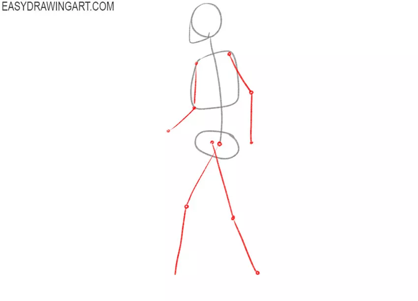 how to draw a person walking from the side