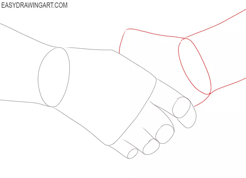 how to draw a cartoon handshake