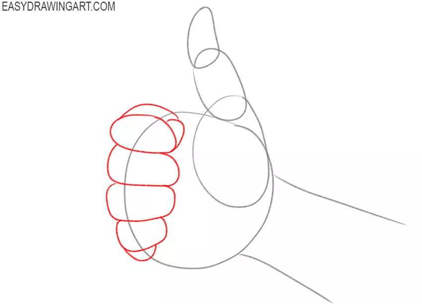 how to draw a realistic thumbs up