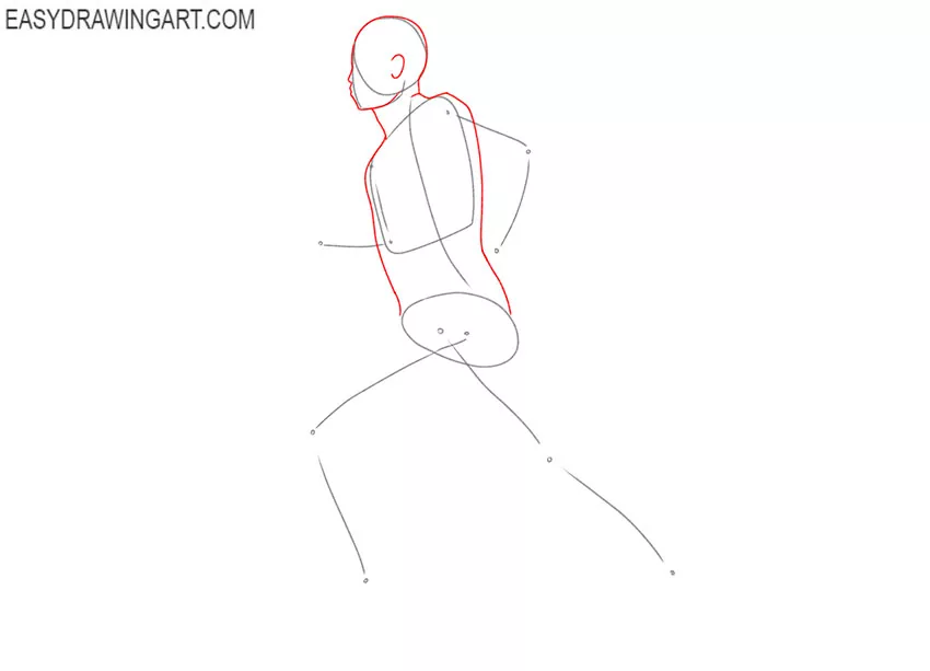 how to draw a running man step by step