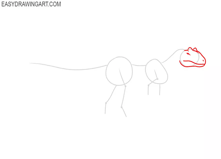 how to draw an allosaurus step by step