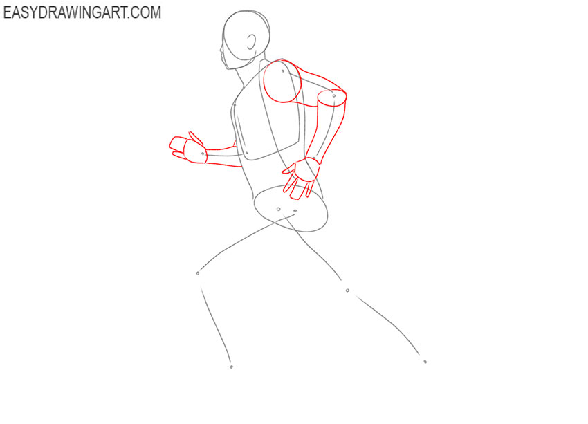 how to draw a human running