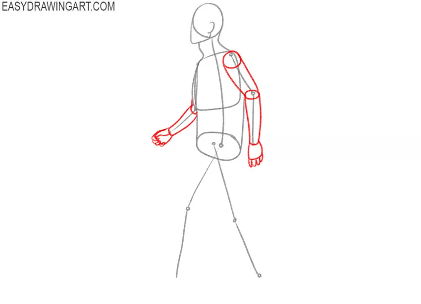how to draw an easy person walking