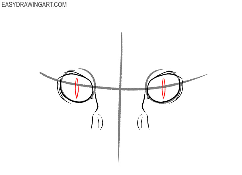 how to draw cat eyes simple
