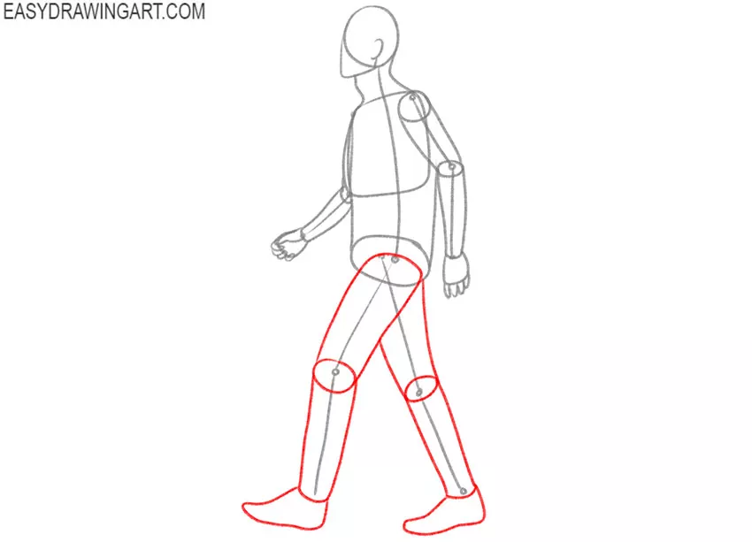 how to draw a cartoon person walking