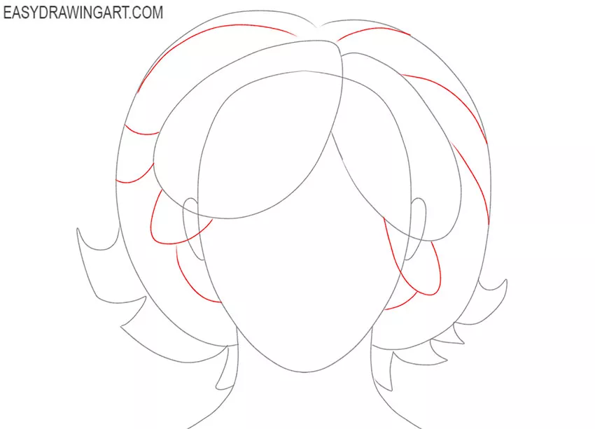 how to draw fluffy curly hair