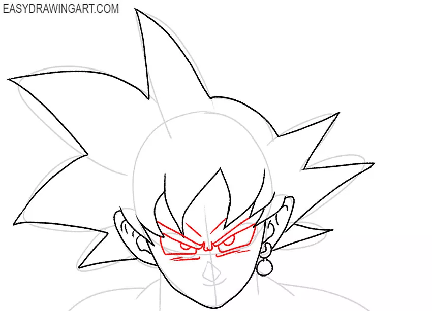 goku face drawing guide
