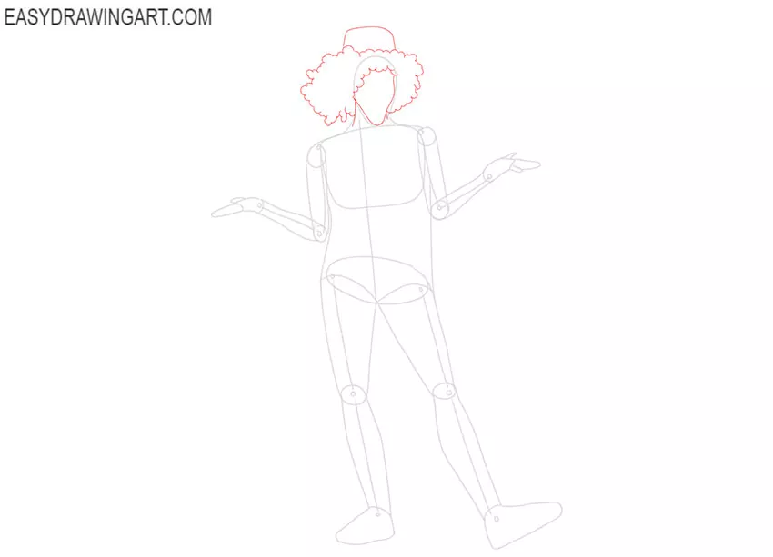 how to draw a clown costume