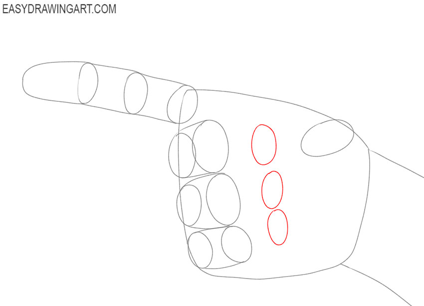 how to draw a finger pointing up